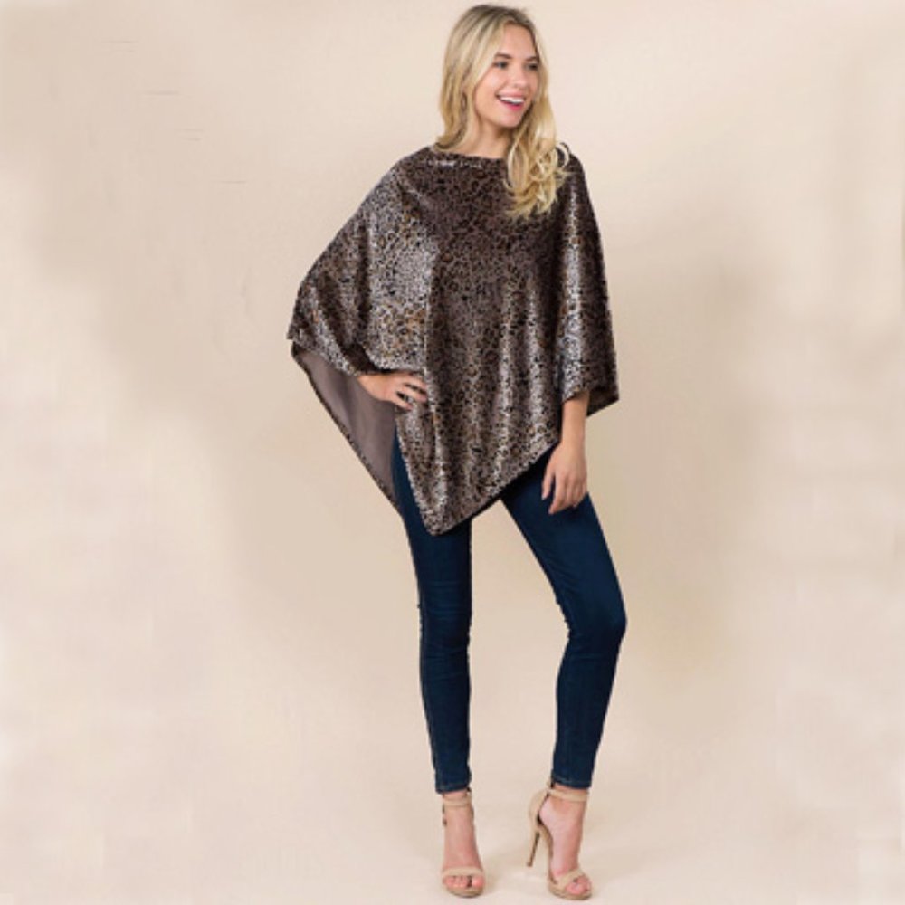 Leopard Pattern Poncho - Picture 2 of 2